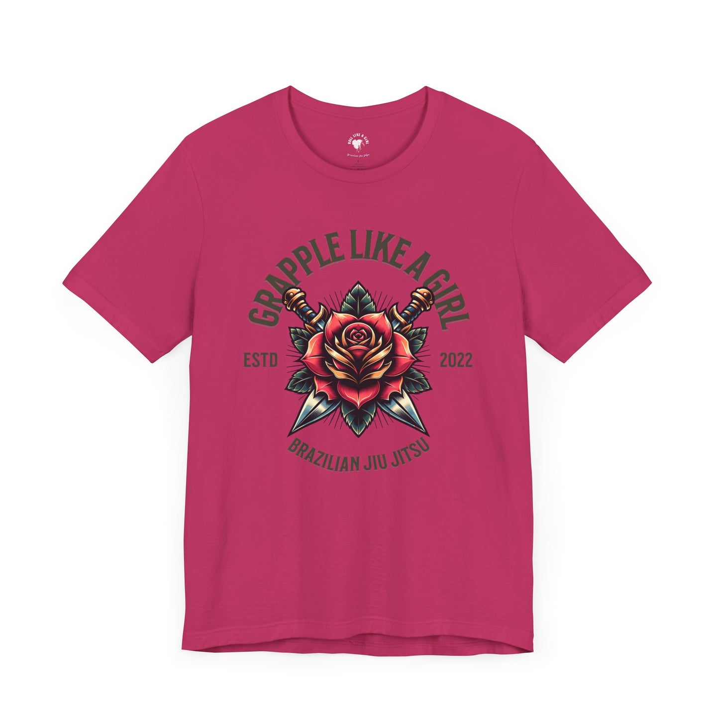 Women's Grapple like a Girl Rose Jiu Jitsu T-shirt