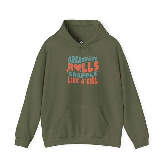 Women's BJJ Hoodie - Grapple Like a Girl Breakfast Rolls