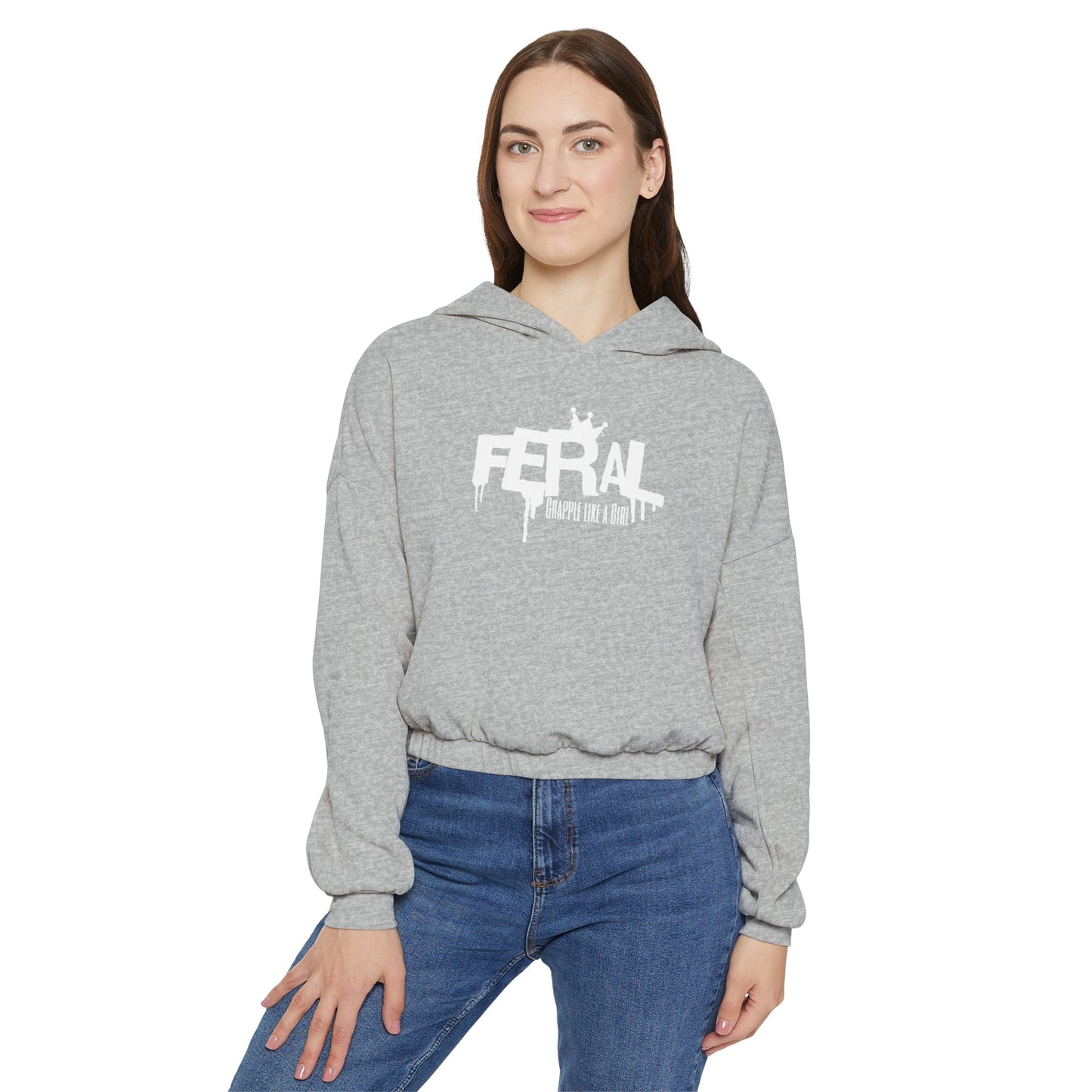 Feral Grapple like a Girl BJJ Women's Cinched Bottom Hoodie