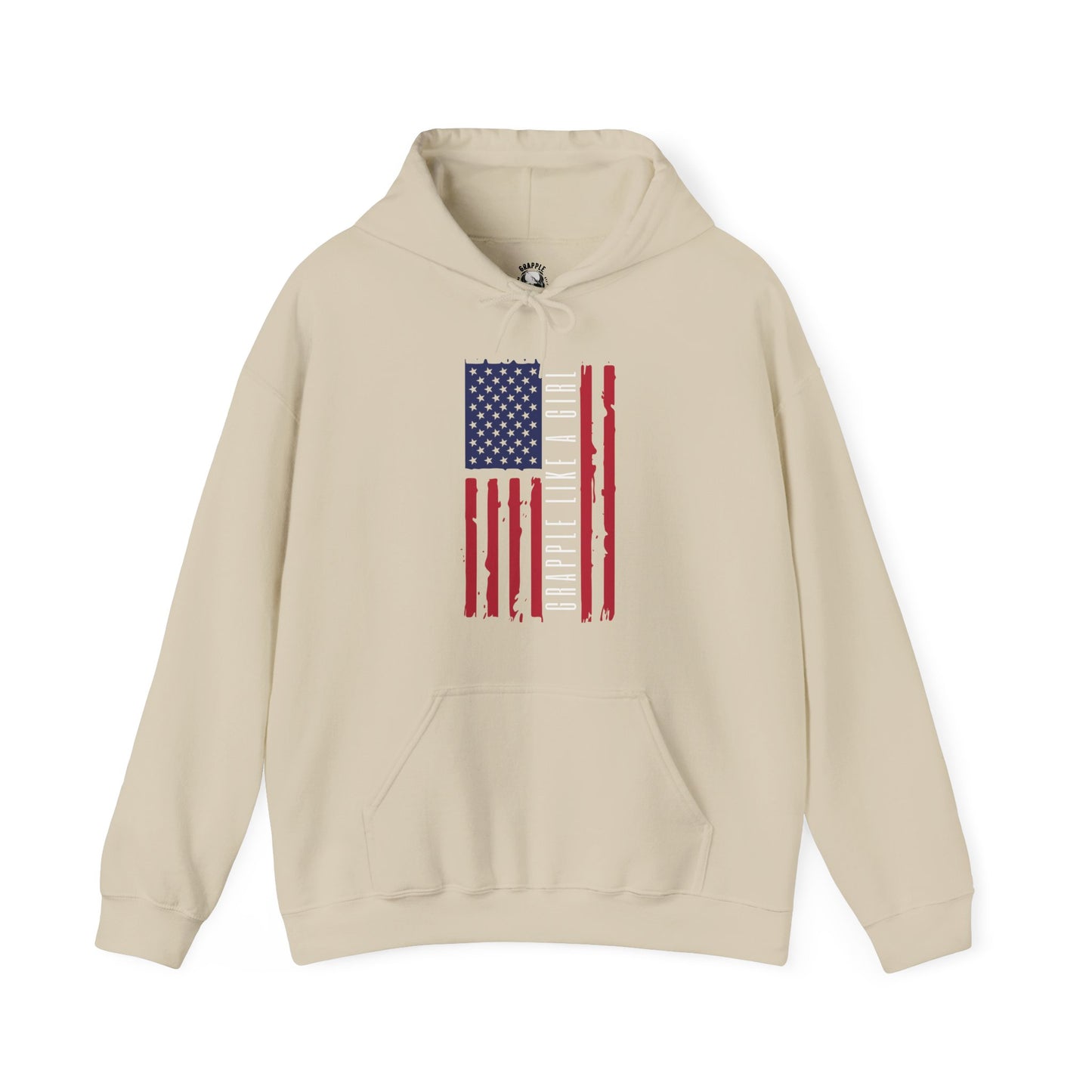 Women's BJJ Hoodie - Grapple Like a Girl American Flag, Color