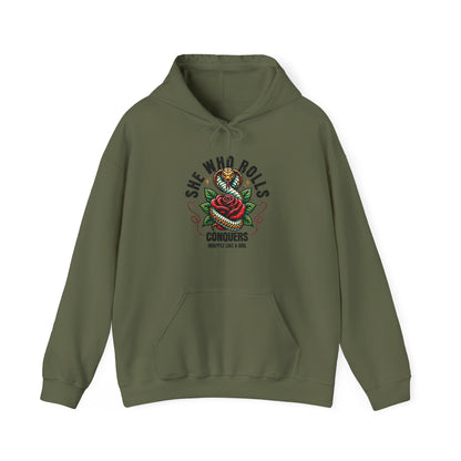 Grapple like a Girl Jiu Jitsu Hoodie - She Whoe Rolls Conquers