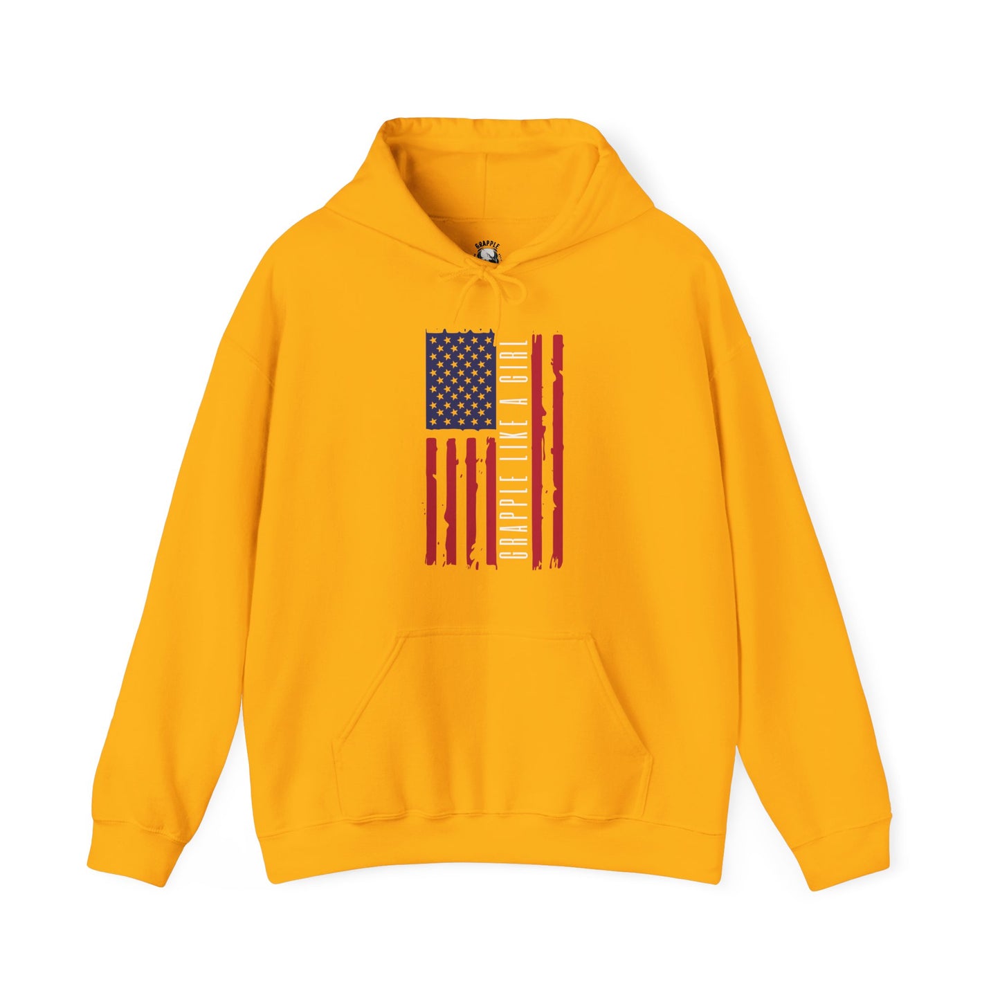 Women's BJJ Hoodie - Grapple Like a Girl American Flag, Color