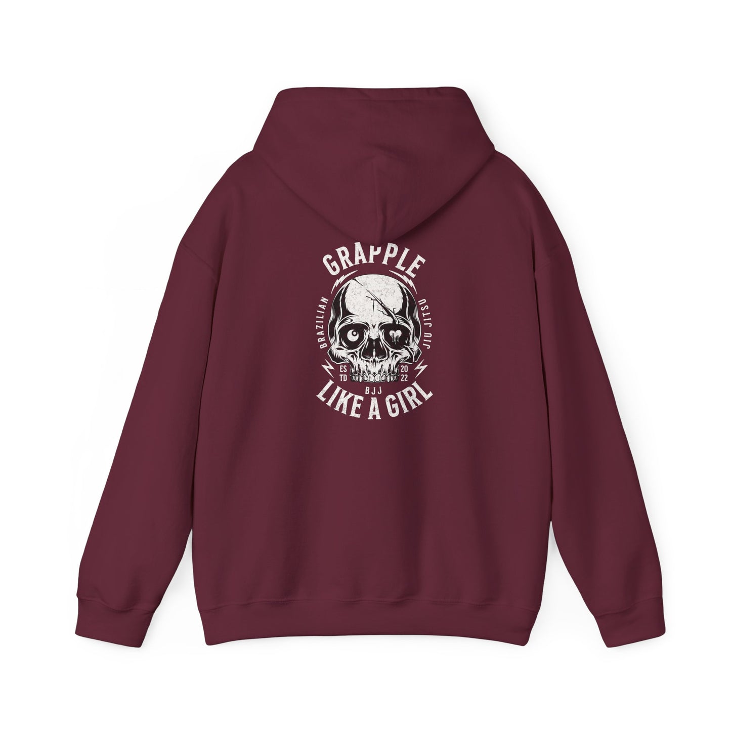 Grapple like a Girl BJJ Hoodie - Violent Little Thing/Skull Logo, cursive font