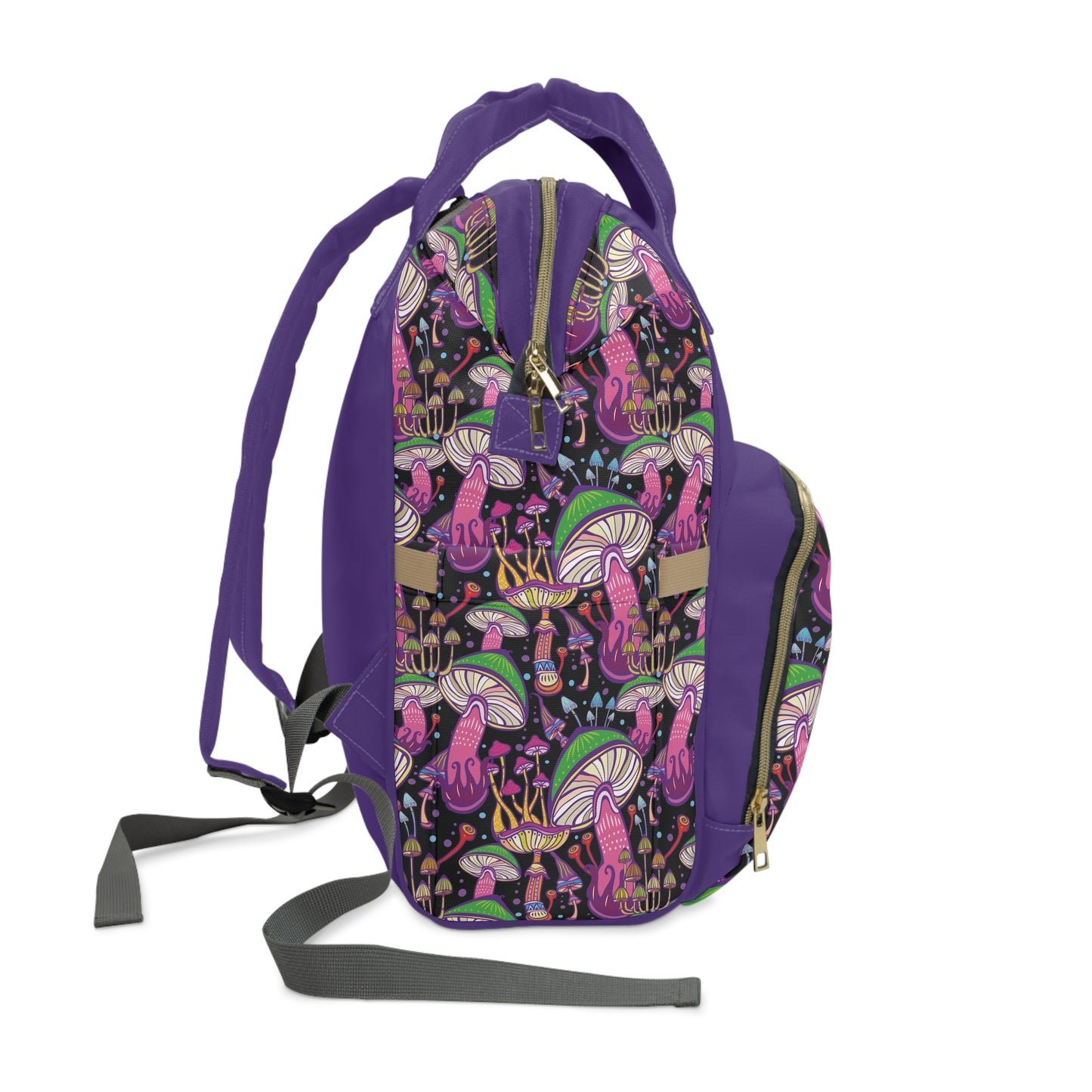 Women's Grapple like a Girl Jiu Jitsu Gear Backpack - Purple Mushroom Pattern