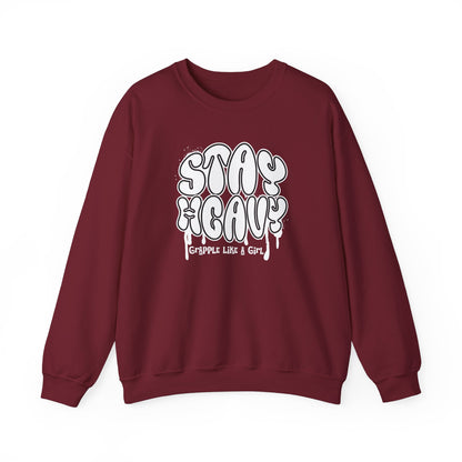 Grapple like a Girl BJJ Women's Crewneck Sweater - Stay Heavy