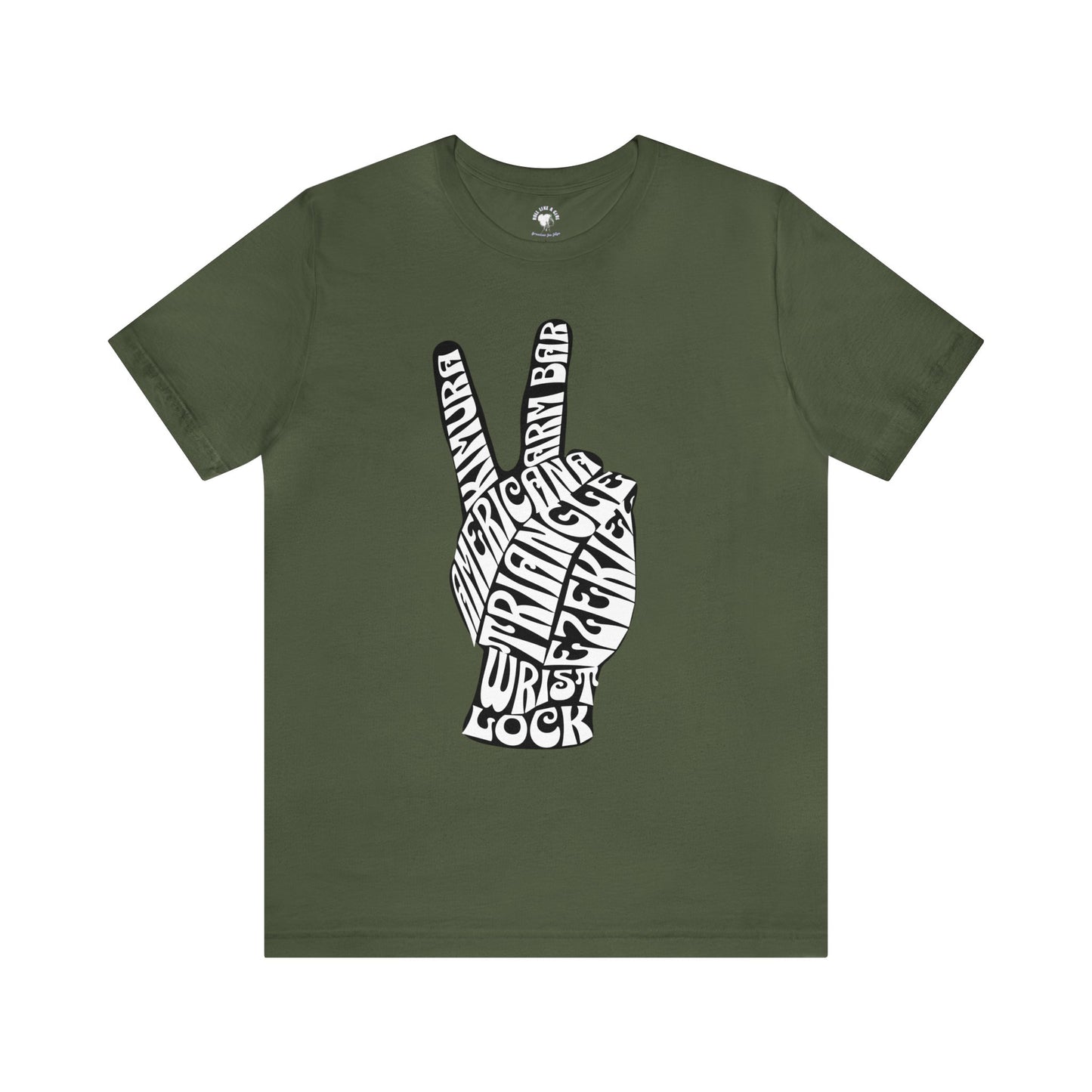 BJJ Women's JiuJitsu Submission Peace Sign - black & white design