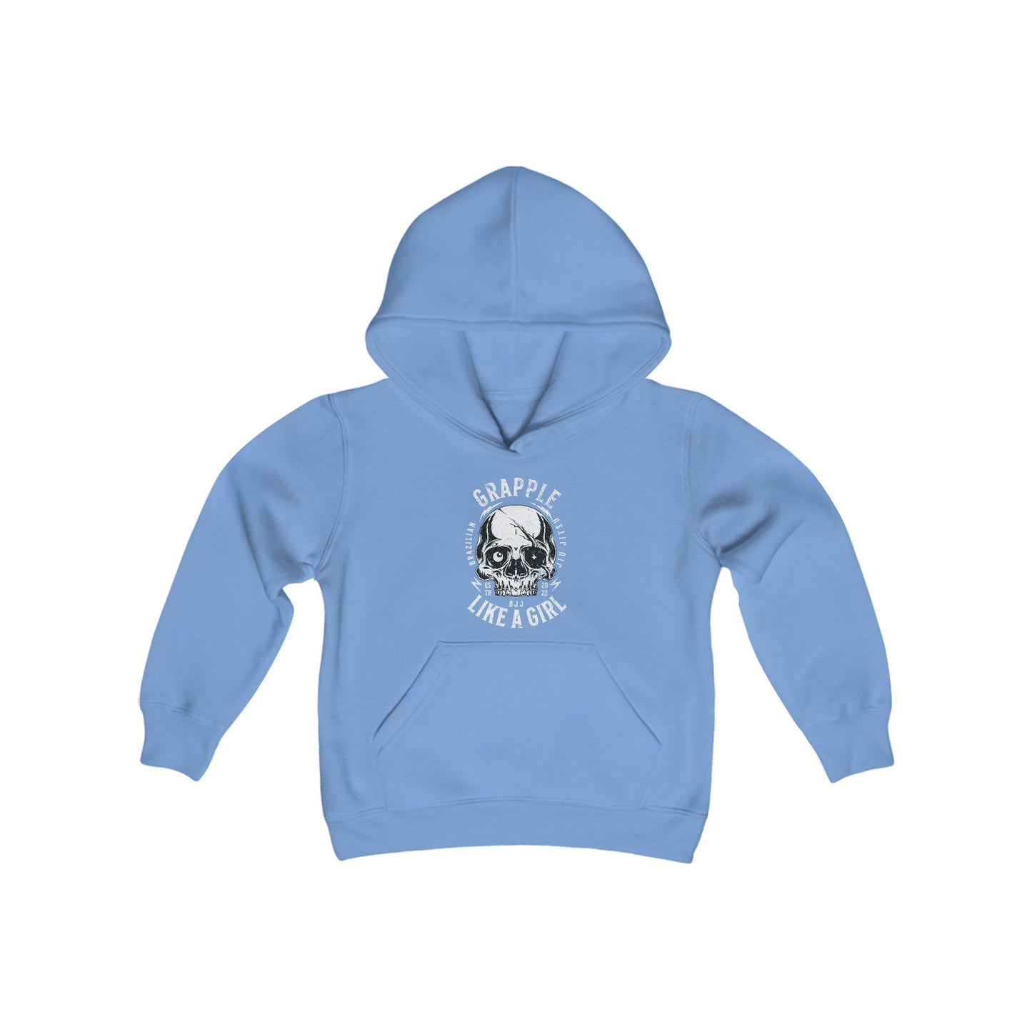 Youth Grapple like a Girl BJJ Skull Jiu Jitsu Hoodie