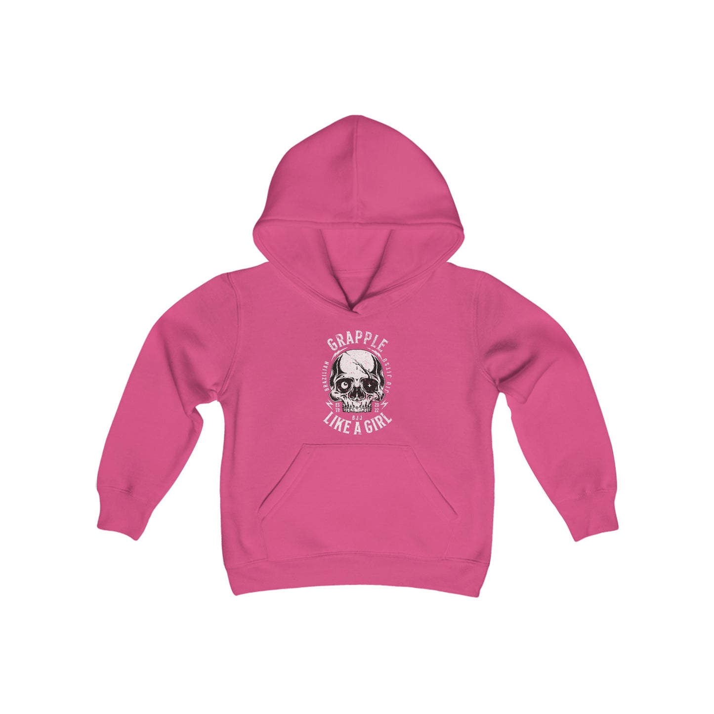 Youth Grapple like a Girl BJJ Skull Jiu Jitsu Hoodie