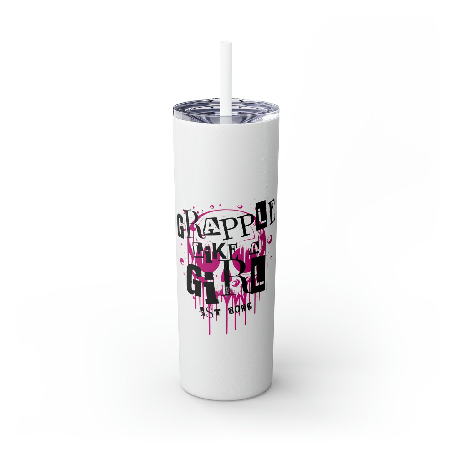 Grapple Like a Girl BJJ Skinny Matte Tumbler, 20oz