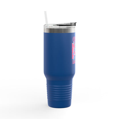 Grapple like a Girl Insulated Travel Mug - 40oz - Cherry Blossoms