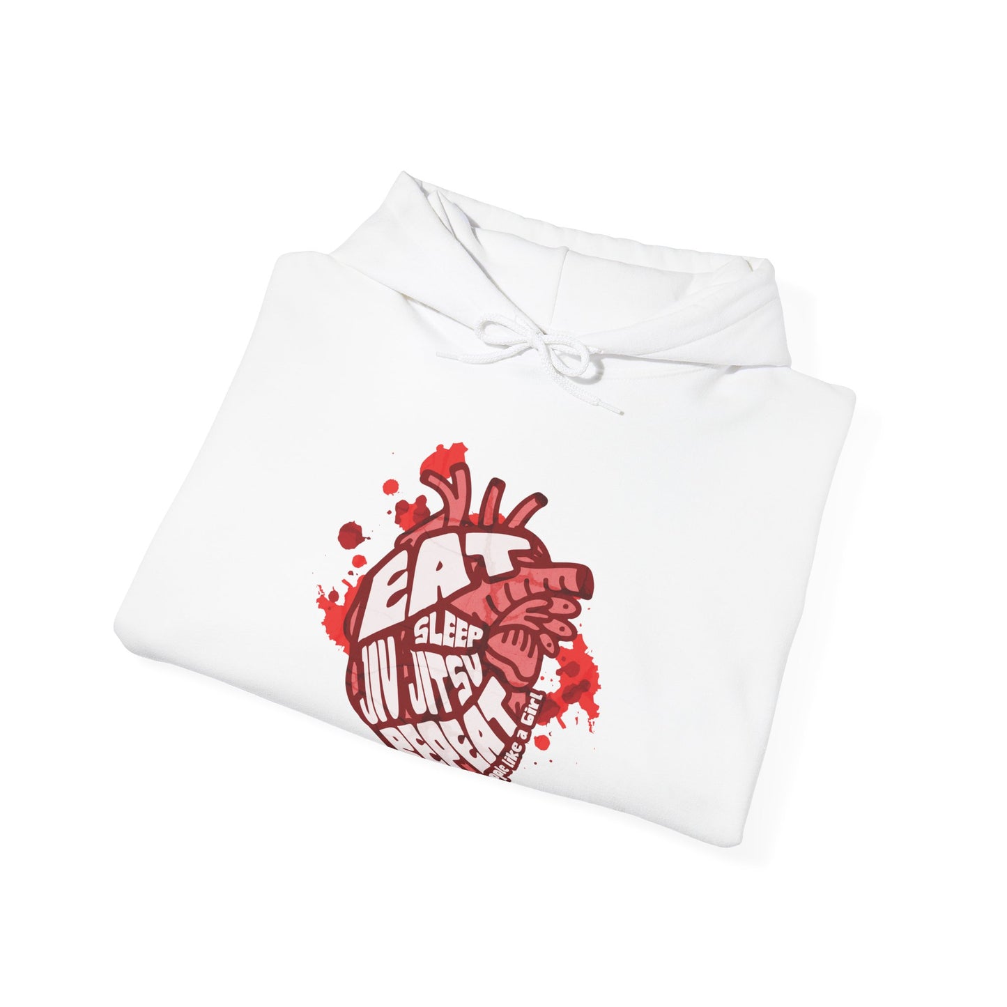 Women's Grapple like a Girl BJJ Hoodie - Eat, Sleep, Jiu Jitsu, Repeat