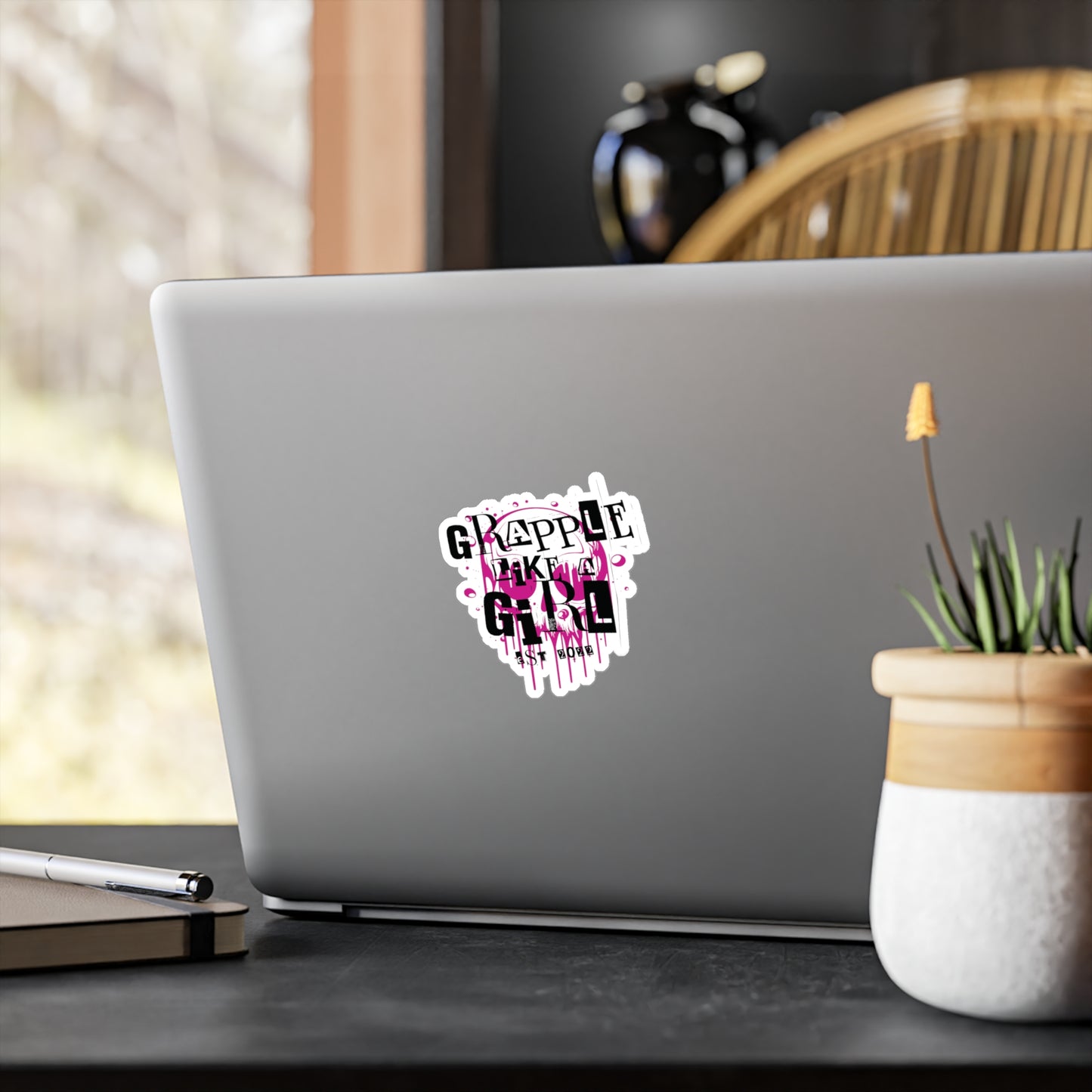 Grapple Like a Girl Kiss-Cut Vinyl Stickers