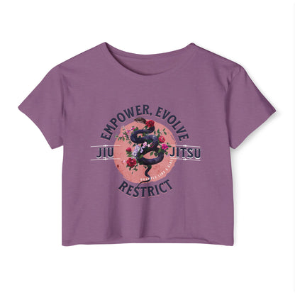 Women's BJJ Empower, Evolve, Restrict Snake Crop Top