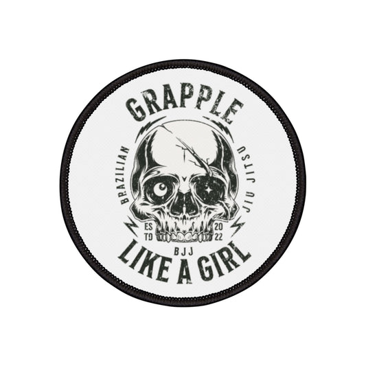 Grapple like a Girl Iron or Sew on Patches Skull Logo