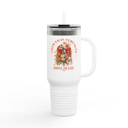 Grapple like a Girl Insulated Travel Mug - 40oz - Growth is Strength