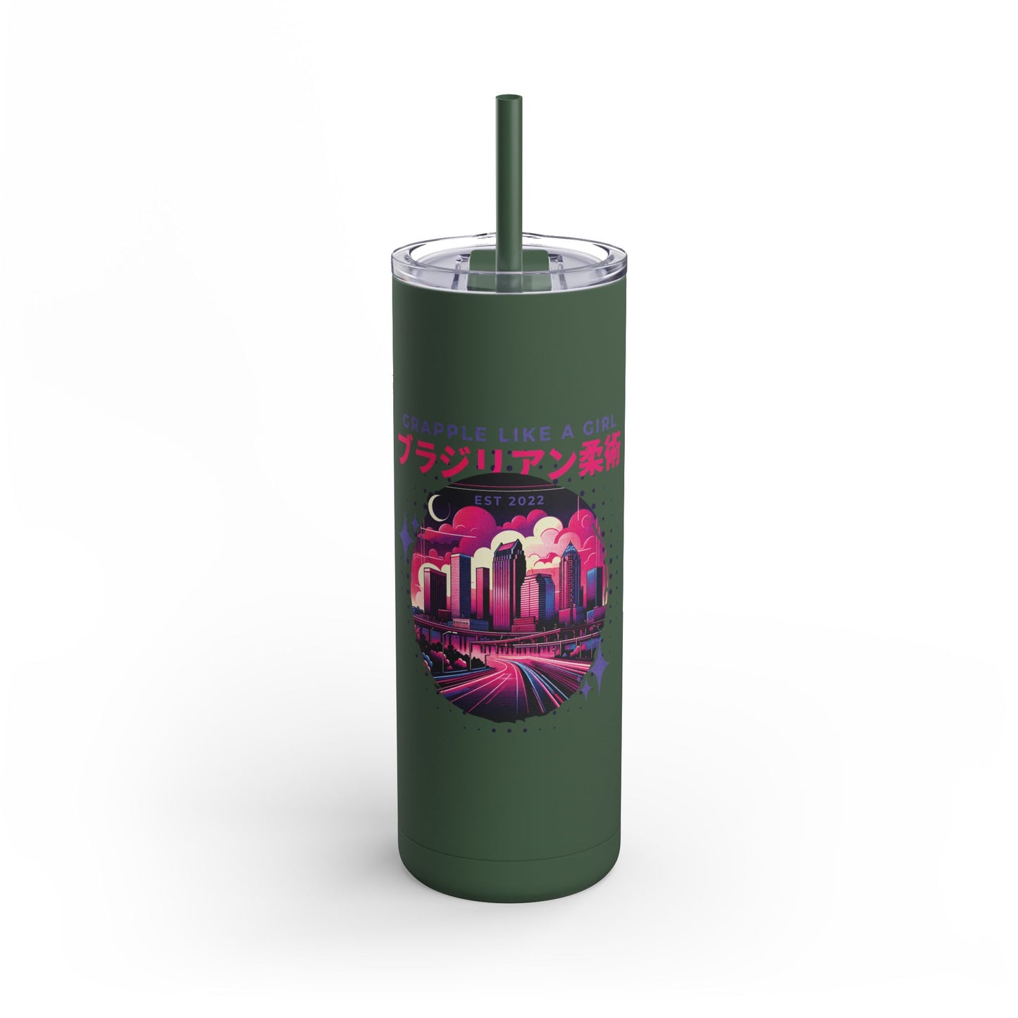 Grapple like a Girl 20oz Matte Tumbler - Tampa Skyline