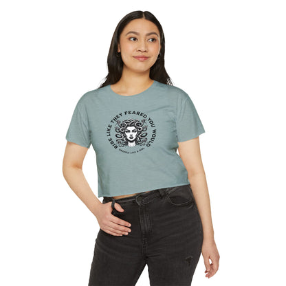 Grapple like a Girl Crop Top - Rise like they feared you would / Medusa
