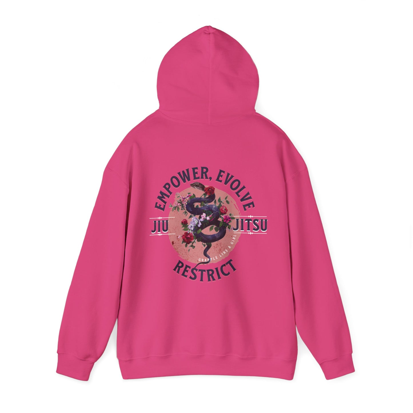 Women's Jiu Jitsu Hoodie - Empower, Evolve, Restrict Snake Design BJJ Apparel