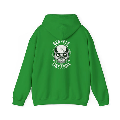 Grapple like a Girl BJJ Hoodie - Violent Little Thing/Skull Logo, cursive font