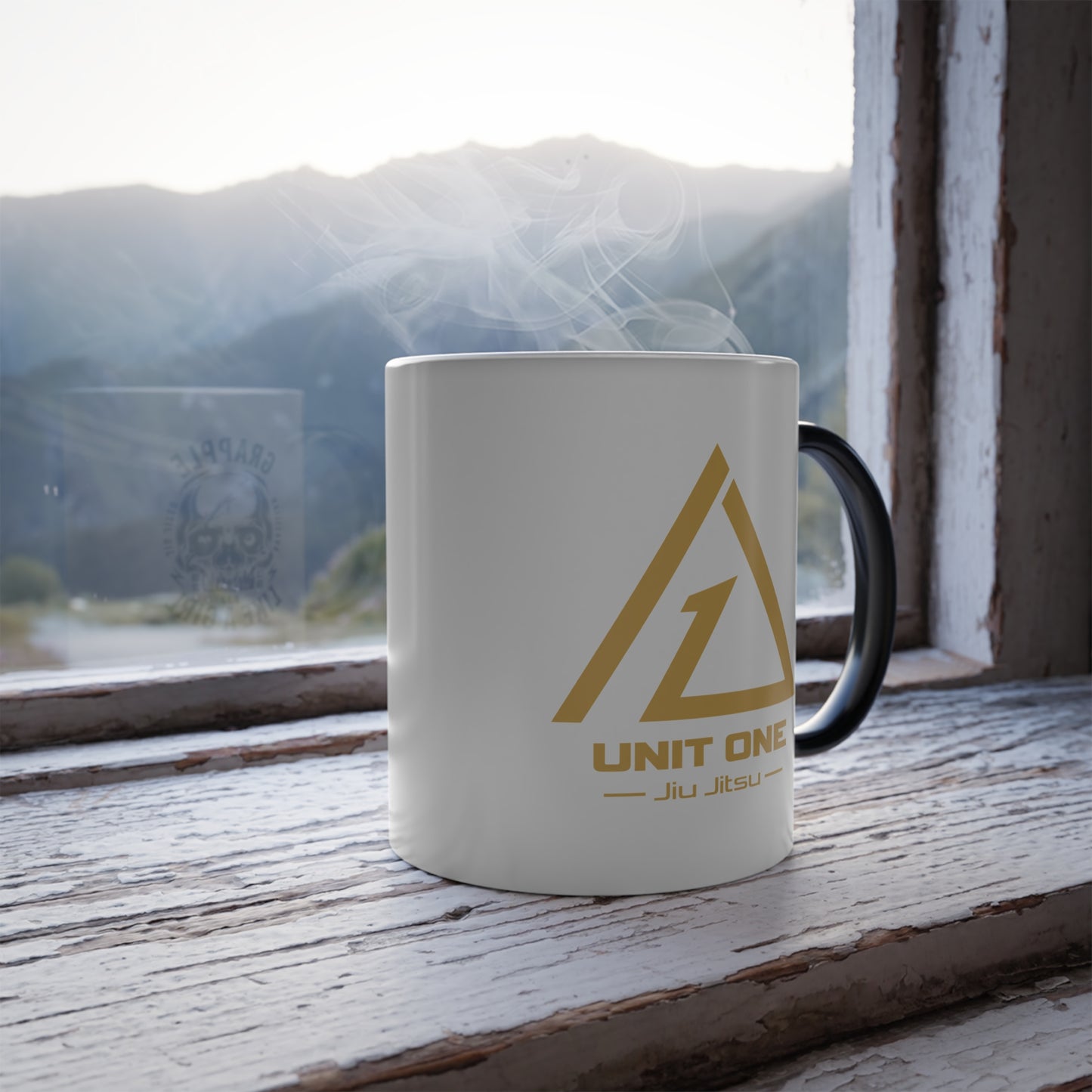Grapple like a Girl Color-Changing 11oz Coffee Mug - Gold Logo, Unit One