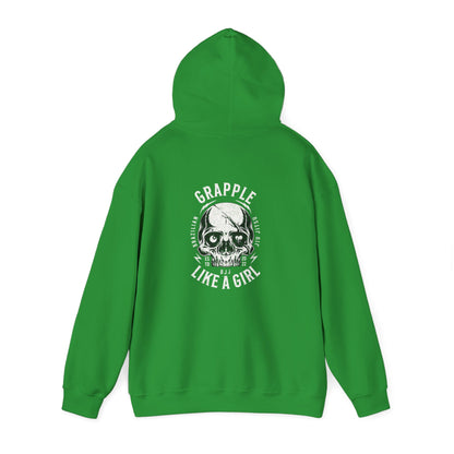 Grapple like a Girl BJJ Hoodie - Violent Little Thing/Skull Logo, cursive font