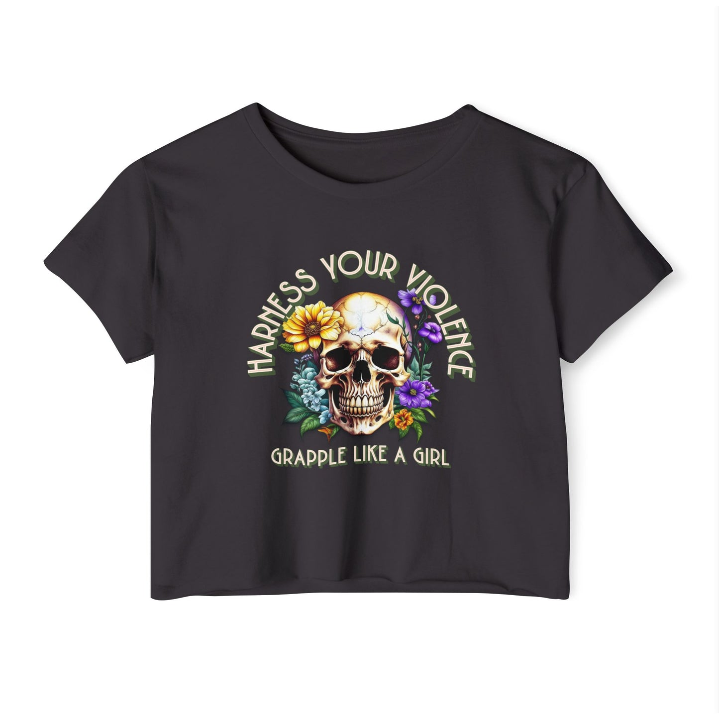 Grapple like a girl Women's BJJ Harness Your Violence Crop Top