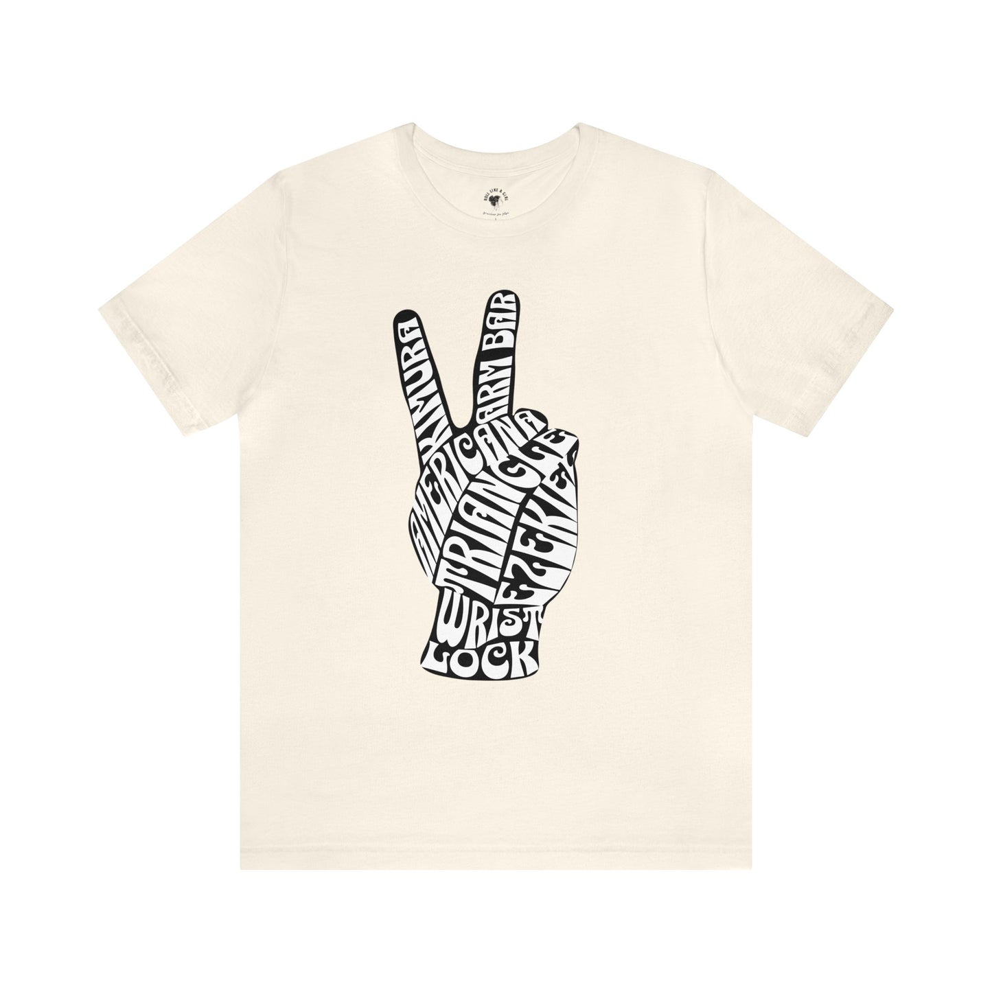 BJJ Women's JiuJitsu Submission Peace Sign - black & white design