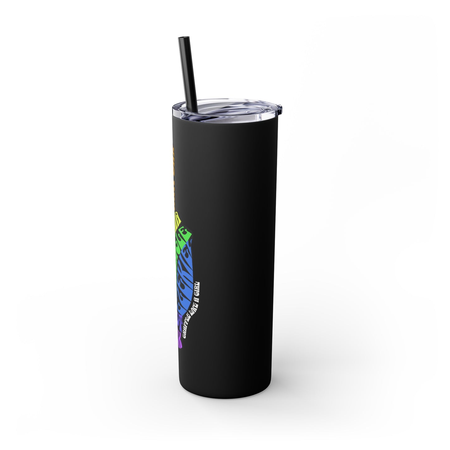 BJJ Submission Peace Sign Skinny Tumbler with Straw, 20oz