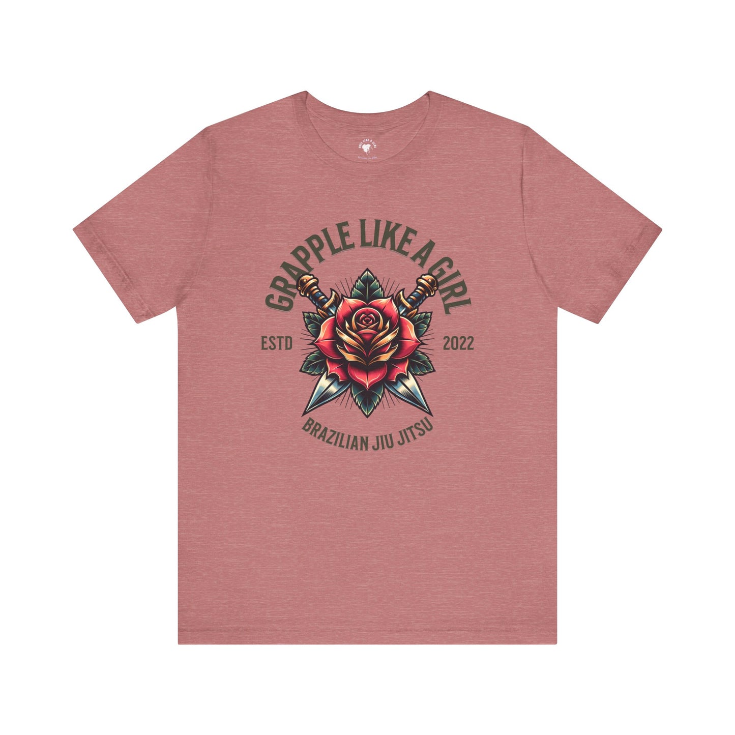 Women's Grapple like a Girl Rose Jiu Jitsu T-shirt