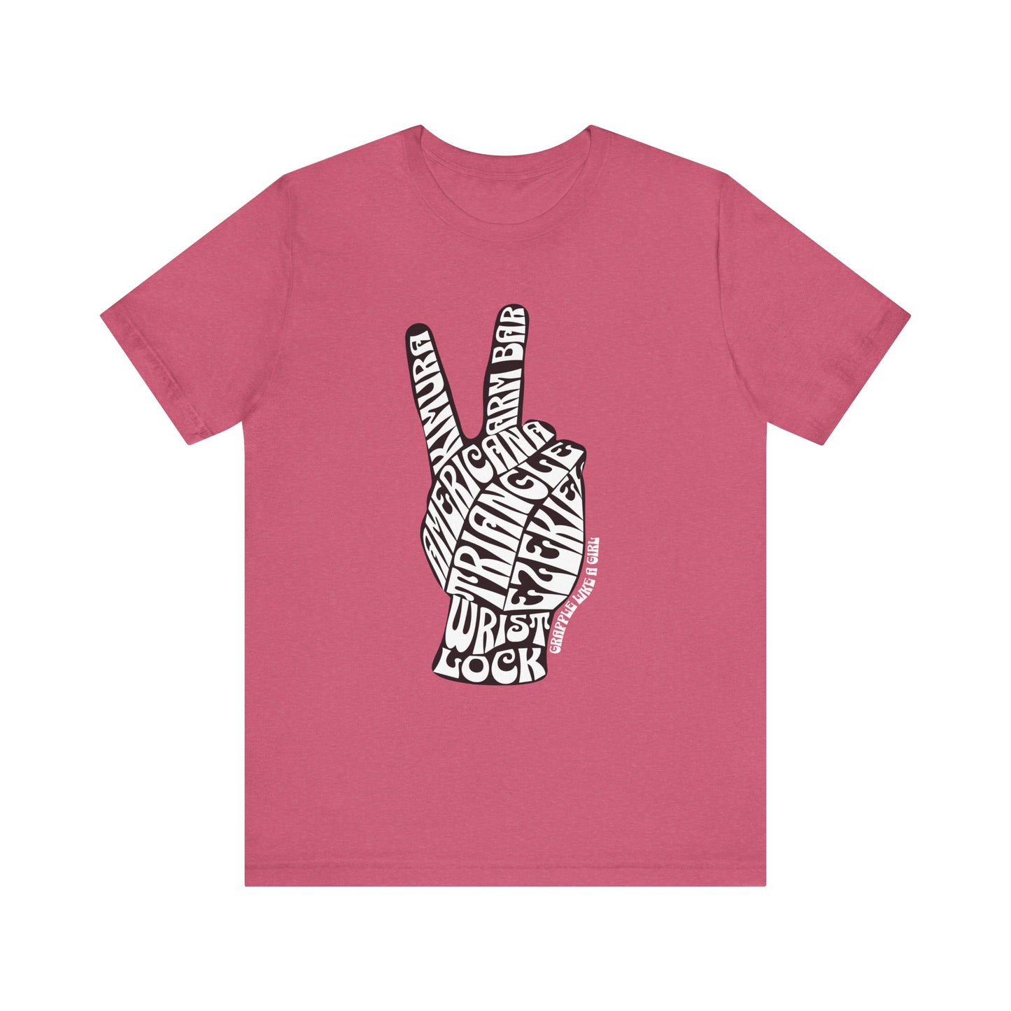 BJJ Women's Jiu Jitsu Submission Peace Sign - black & white design