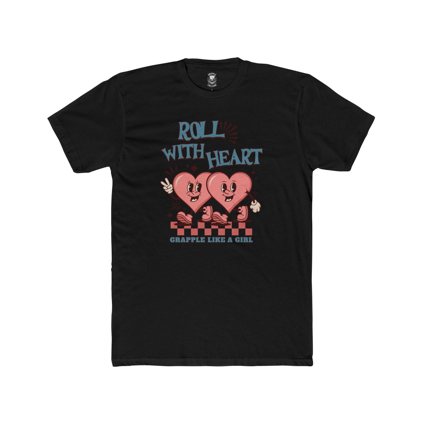 Grapple like a Girl Unisex Cotton T-shirt - Roll with Heart