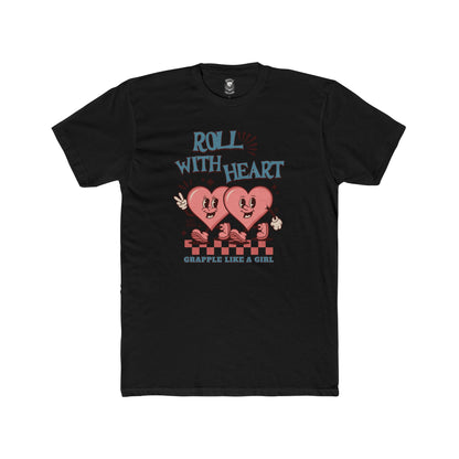 Grapple like a Girl Unisex Cotton T-shirt - Roll with Heart