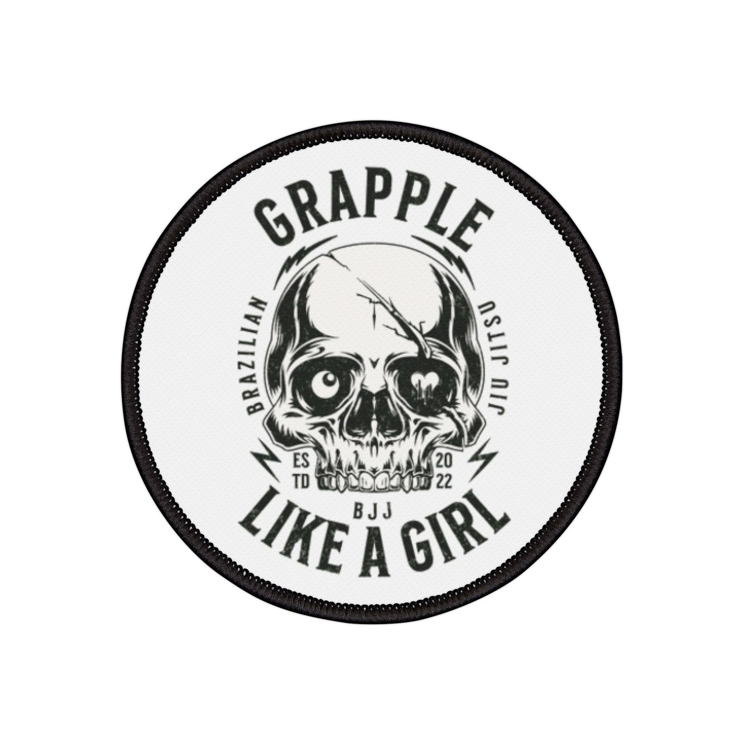 Grapple like a Girl Iron or Sew on Patches Skull Logo