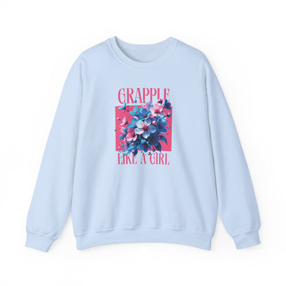 Grapple like a Girl BJJ Women's Crewneck Sweater - Blossoms