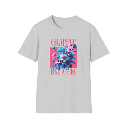 Women's Jiu Jitsu Grapple like a Girl BJJ Unisex Softstyle T-Shirt - Blossoms