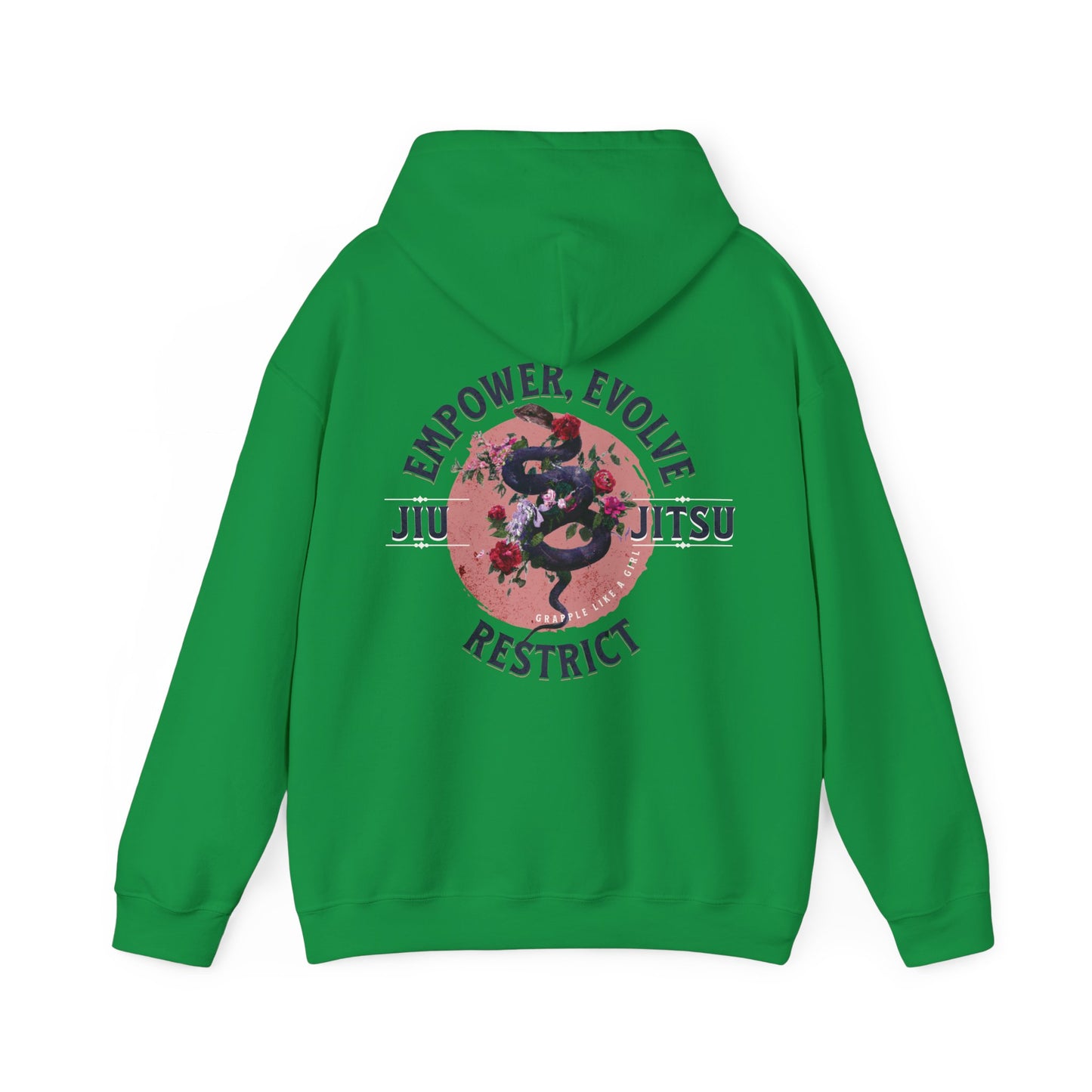 Women's Jiu Jitsu Hoodie - Empower, Evolve, Restrict Snake Design BJJ Apparel