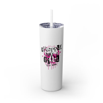Grapple Like a Girl BJJ Skinny Matte Tumbler, 20oz