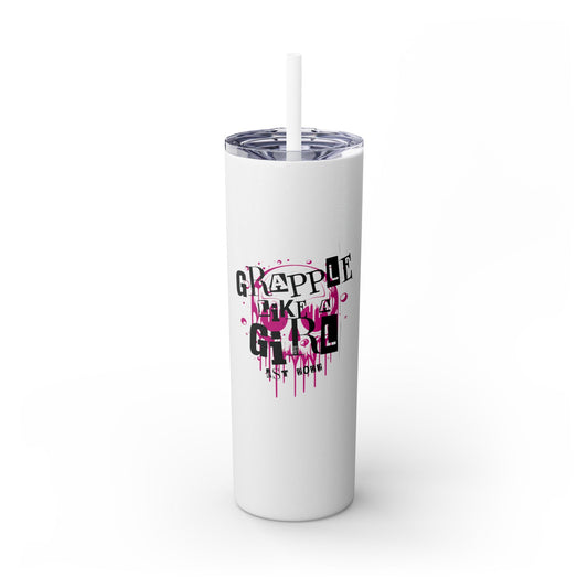 Grapple Like a Girl BJJ Skinny Matte Tumbler, 20oz