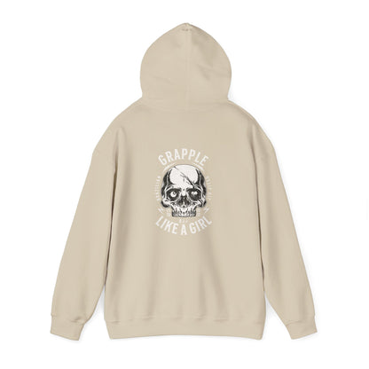 Grapple like a Girl BJJ Hoodie - Violent Little Thing/Skull Logo, cursive font