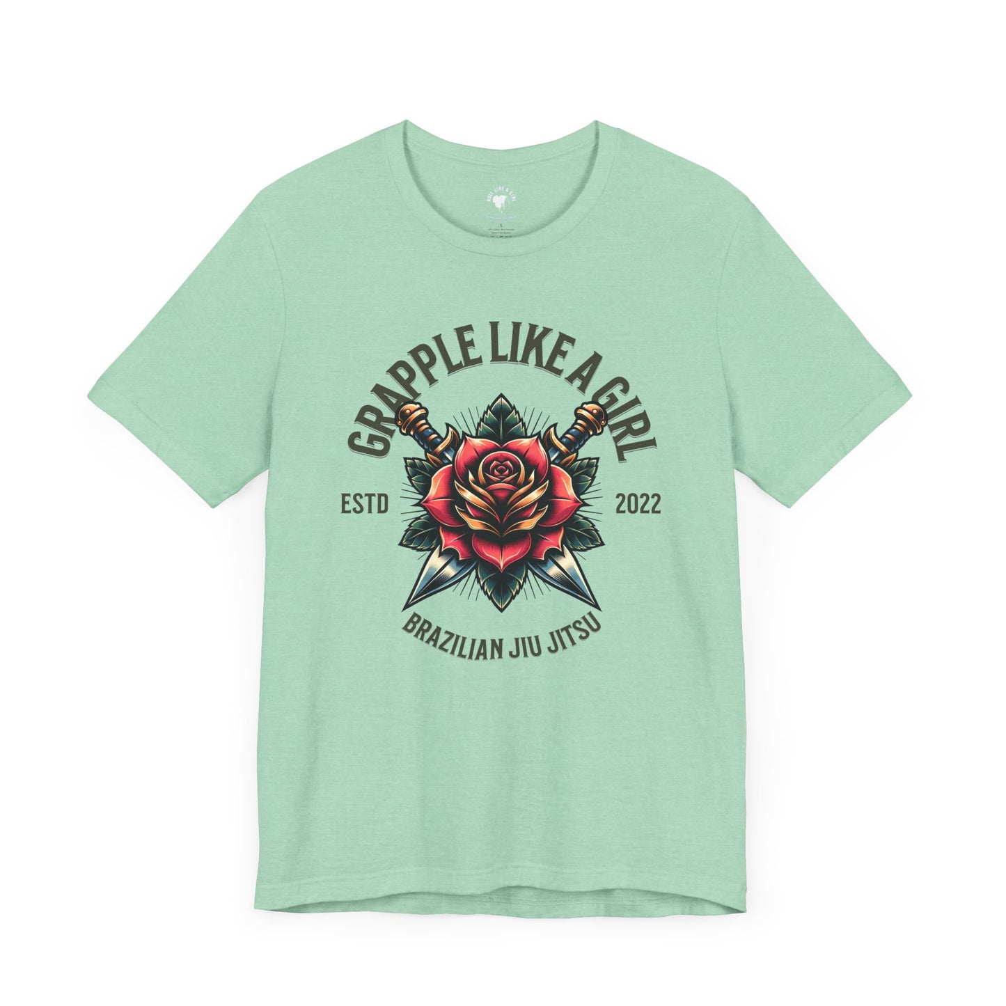 Women's Grapple like a Girl Rose Jiu Jitsu T-shirt