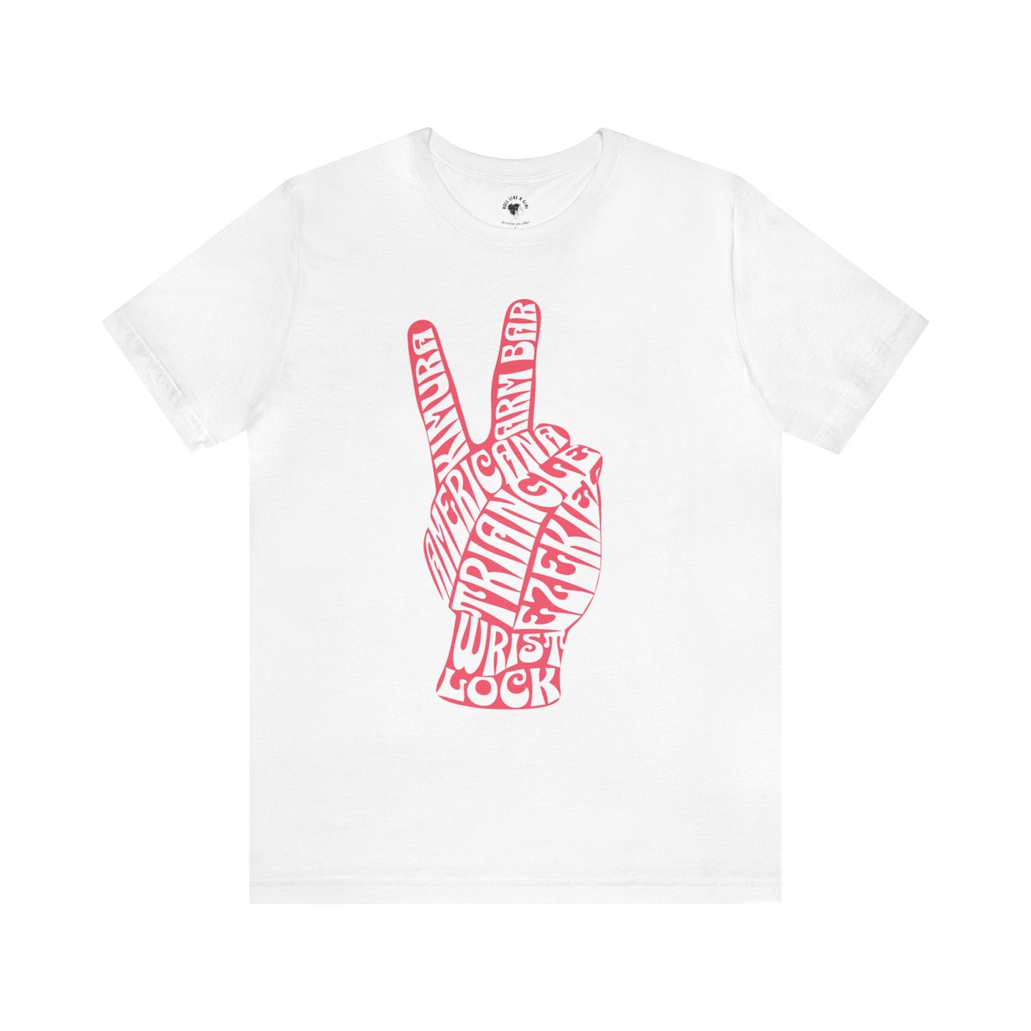 Womens BJJ Jiu Jitsu Peace Sign Submissions T-shirt