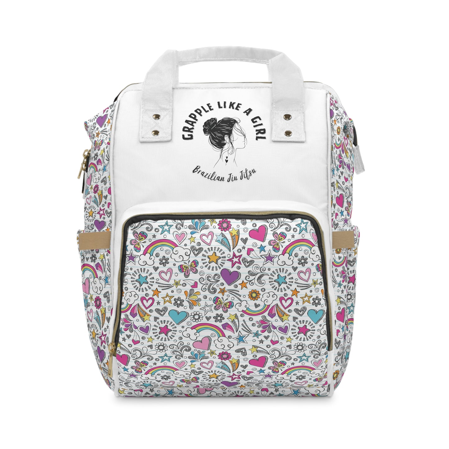 Women's Grapple like a Girl Jiu Jitsu Gear Backpack - Doodle Design