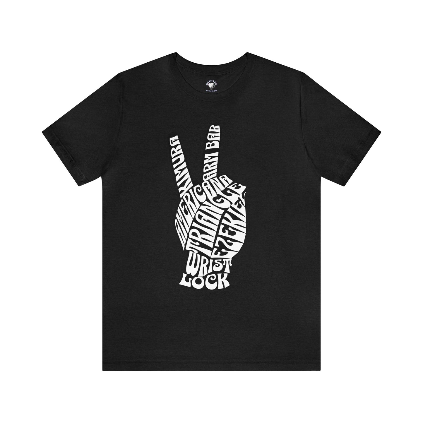 BJJ Women's JiuJitsu Submission Peace Sign - black & white design