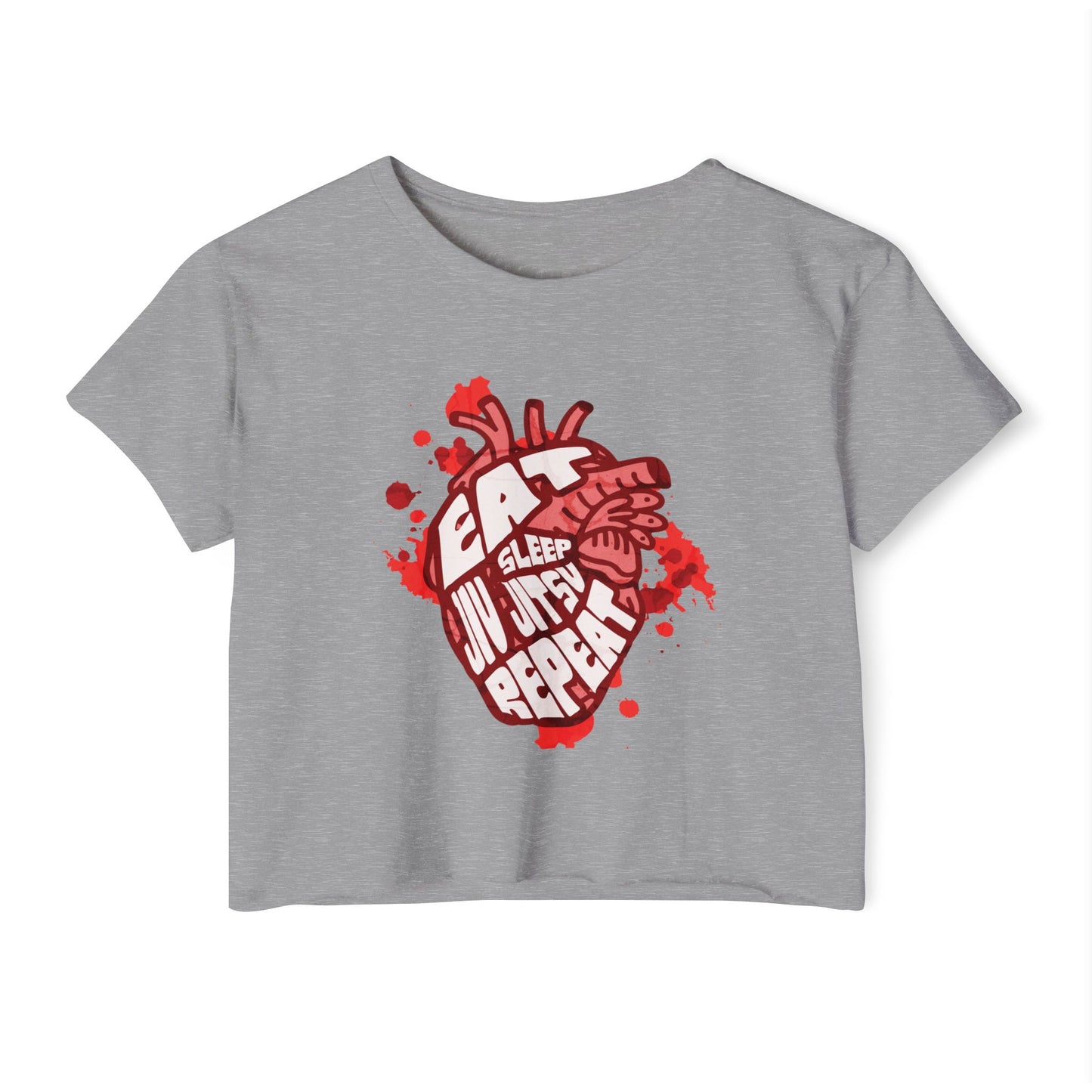 Womens BJJ Eat, Sleep, Jiu Jitsu, Repeat Crop Top T-shirt