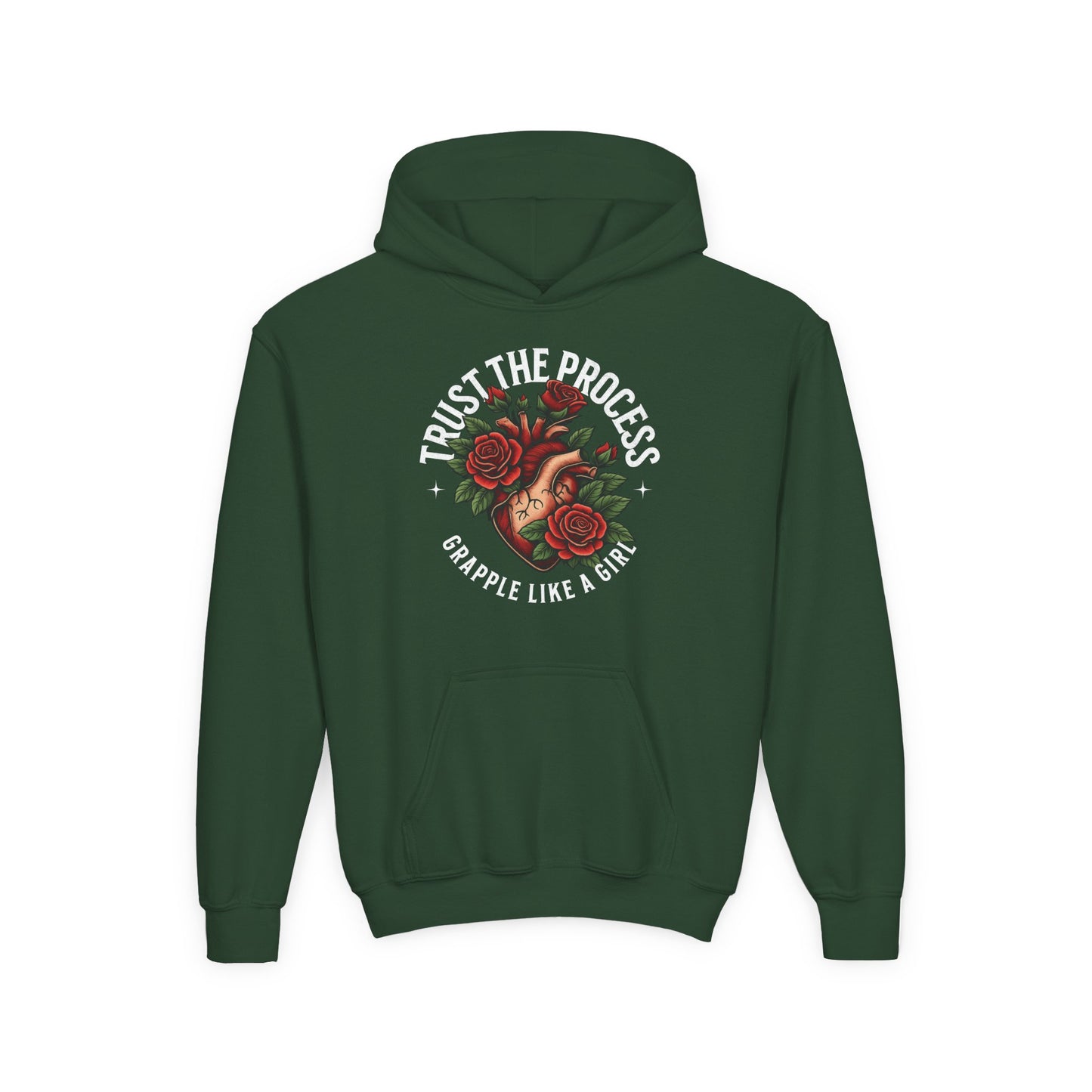 Youth Grapple like a Girl BJJ Hoodie - Trust the Process