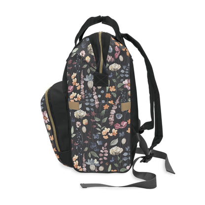 Women's Grapple like a Girl Jiu Jitsu Multifunctional Backpack Black Florals