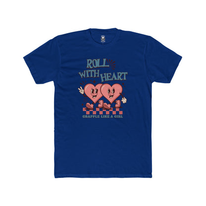 Grapple like a Girl Unisex Cotton T-shirt - Roll with Heart