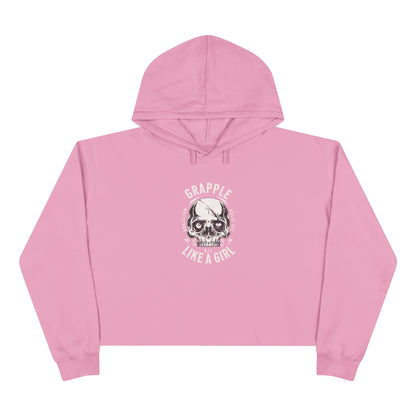 Grapple like a Girl Cropped Hoodie - Skull Logo