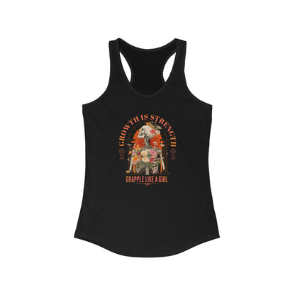 Women's Grapple like a Girl Racerback Tank - Growth is Strength