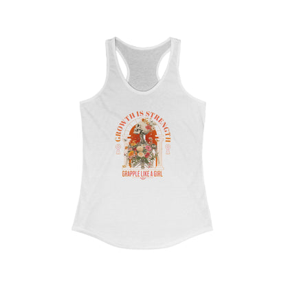 Women's Grapple like a Girl Racerback Tank - Growth is Strength